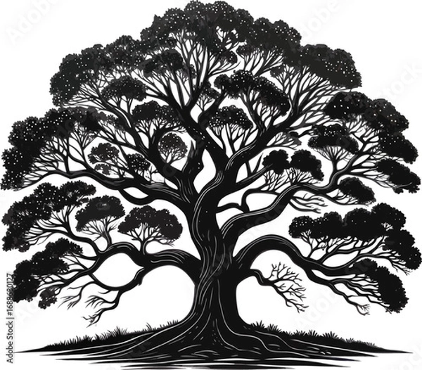 Obraz Emancipation Oak tree line art design