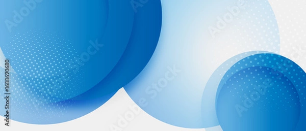 Fototapeta abstract blue geometric banner background with circles