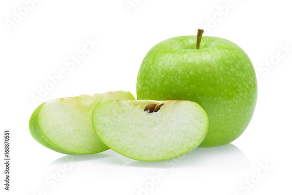 Fototapeta Green apple isolated on white background