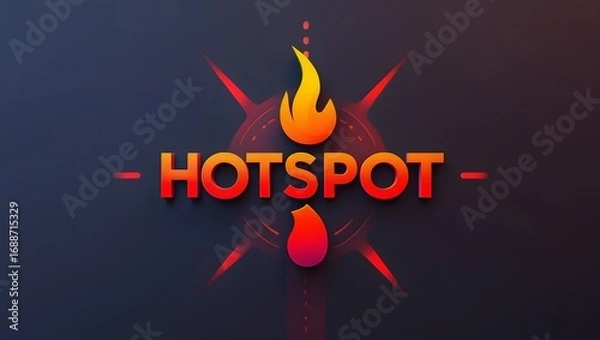 Fototapeta Modern Technology Hotspot Concept in Bold Red Typography
