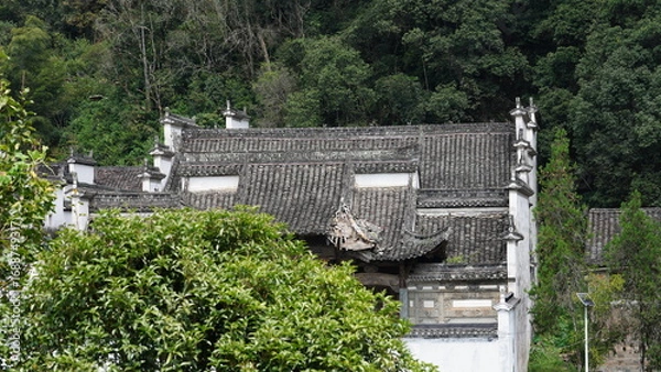 Fototapeta The old architectures view with the traditional Chinese style in the countryside of the China
