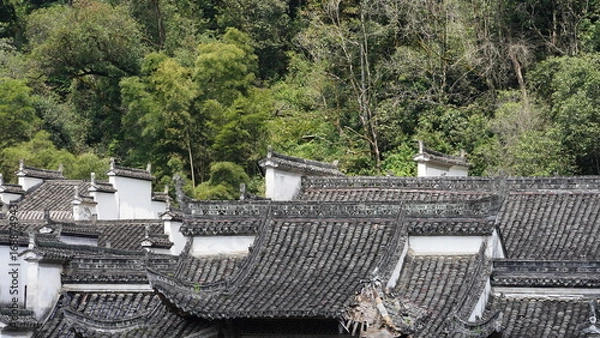 Fototapeta The old architectures view with the traditional Chinese style in the countryside of the China
