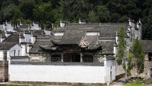 Fototapeta The old architectures view with the traditional Chinese style in the countryside of the China
