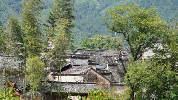 Fototapeta The old architectures view with the traditional Chinese style in the countryside of the China
