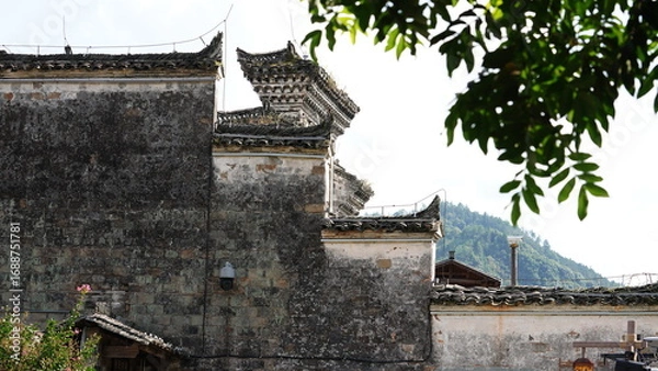Fototapeta The old architectures view with the traditional Chinese style in the countryside of the China
