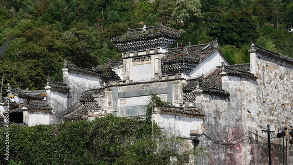 Fototapeta The old architectures view with the traditional Chinese style in the countryside of the China

