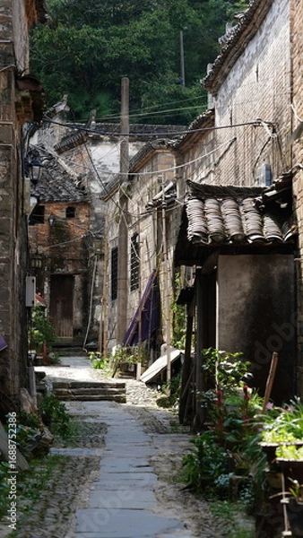 Fototapeta The old architectures view with the traditional Chinese style in the countryside of the China
