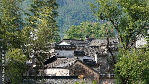 Fototapeta The old architectures view with the traditional Chinese style in the countryside of the China
