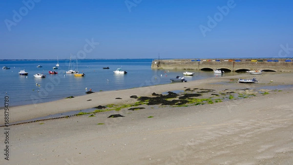 Fototapeta Port of Orange at Quiberon at low tide in the Morbihan department in Brittany region in north-western France