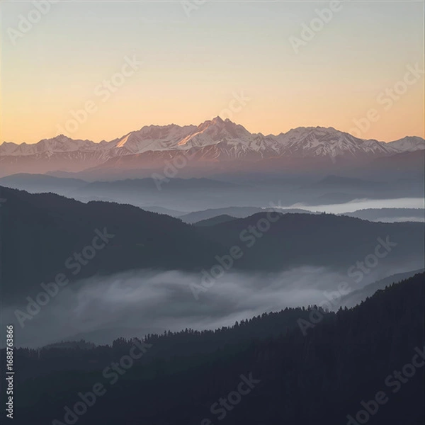 Obraz Crystal-Sharp Sunrise Mountain Range