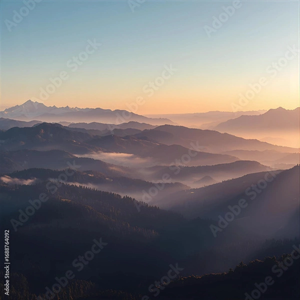 Fototapeta Fogging Around Timbered Slopes
