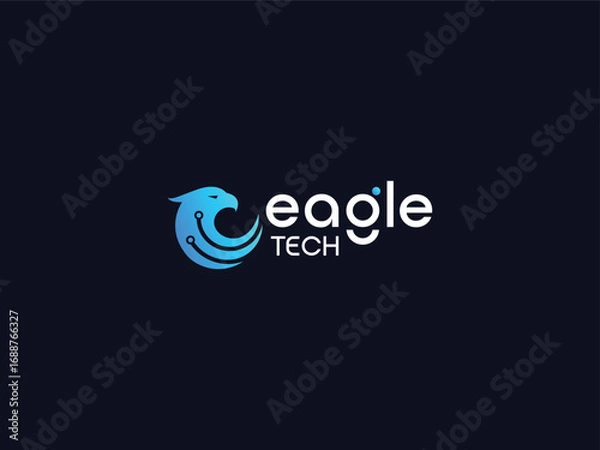 Obraz Minimal eagle tech logo design