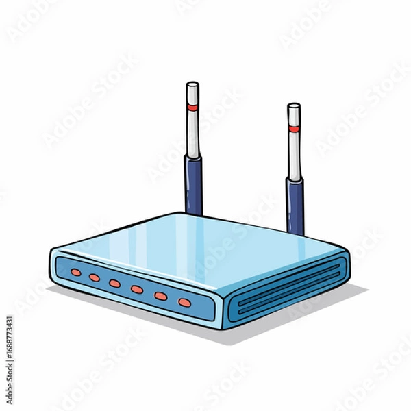 Fototapeta wireless router on white background