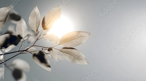 Fototapeta Elegant Minimalist Design Unifying Radiant Solar Motifs with Lush Natural Elements for a Mesmerizing Environmental Stock Photo