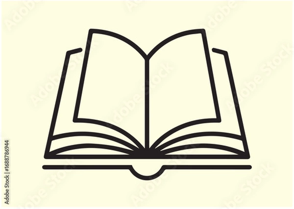 Fototapeta Open book Line art Vector design