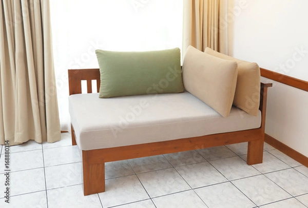 Fototapeta Couch in modern hotel room