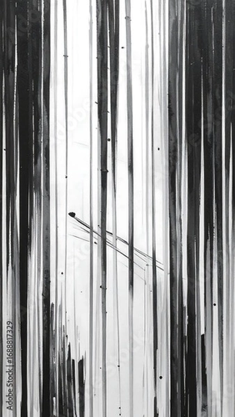 Fototapeta Abstract black and white forest with vertical lines