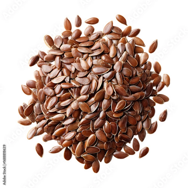 Fototapeta Pile of shiny brown seeds on a transparent background showcasing their natural texture rich color and potential health benefits