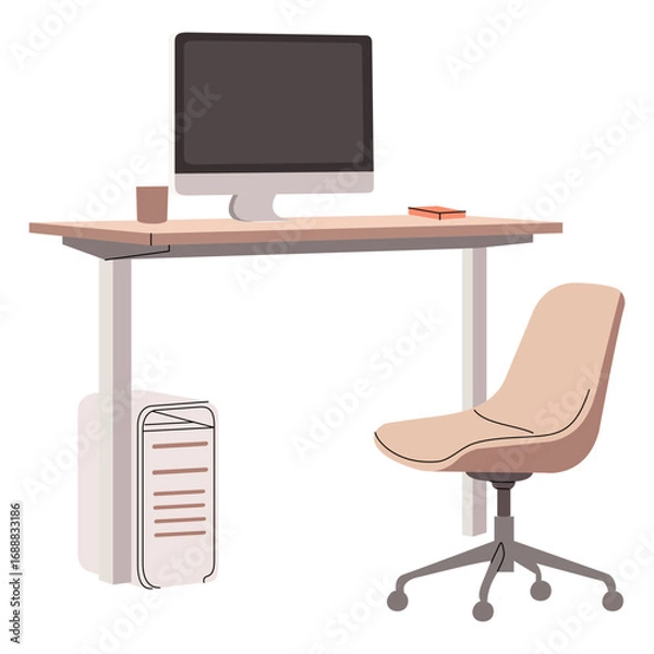 Fototapeta Workspace Setup Home Office for Productive Remote Work Environment