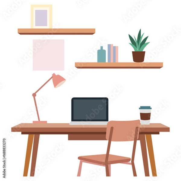 Fototapeta Workspace Setup Home Office for Productive Remote Work Environment