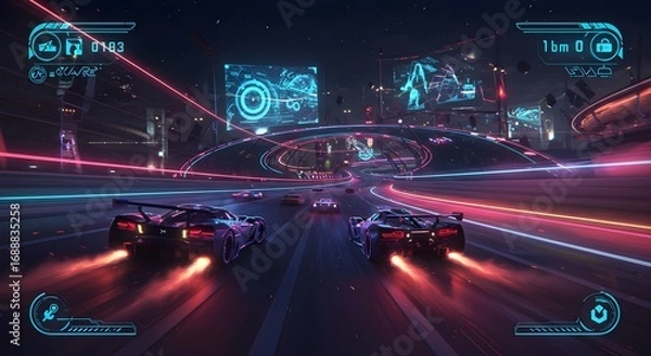 Obraz High-Speed Car Racing Gameplay Action