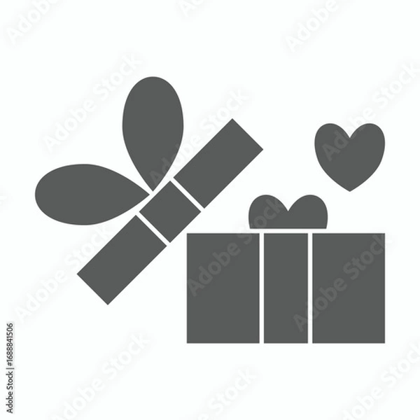 Fototapeta gift box icon, birthday box vector
