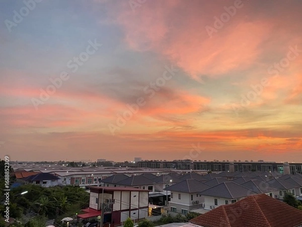 Obraz sunset over the city