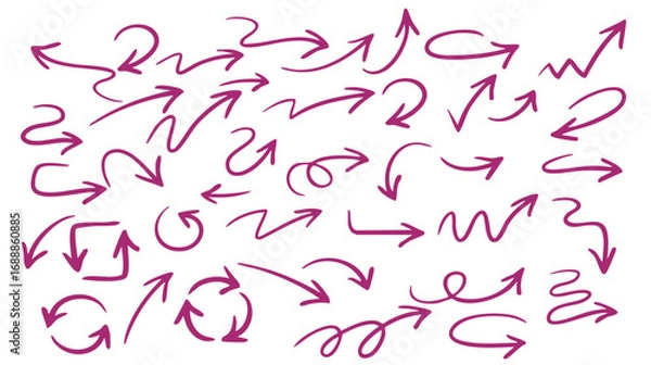 Fototapeta Arrows set arrows icon collection Set different arrows bend arrows vector