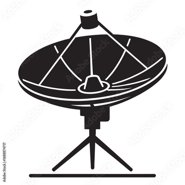 Obraz An icon of a satellite dish antenna for wireless communication and television broadcasting
