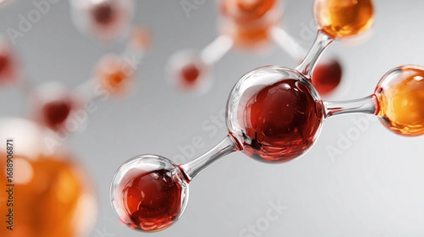 Fototapeta Visualization of Atoms and Molecules in Minimalist Style