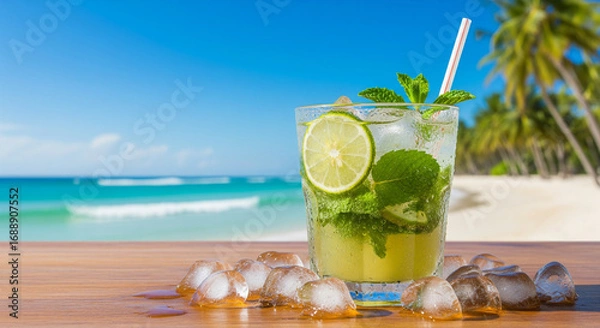 Obraz cocktail sparkling lime