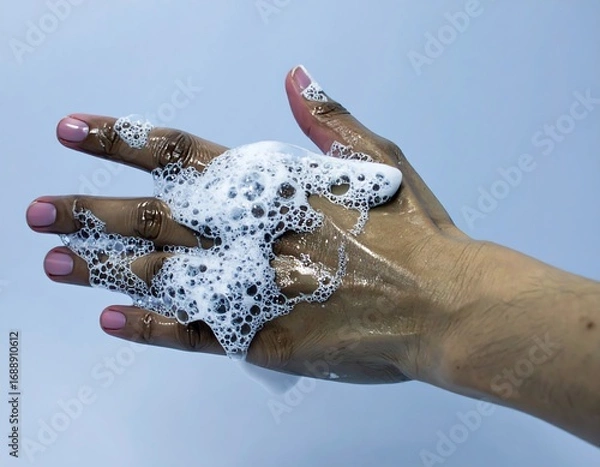 Obraz A hand with soapy suds
