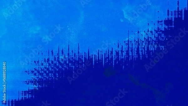 Obraz ブルーとネイビーのカーブライン｜抽象的な曲線のうねうねバックグラウンド