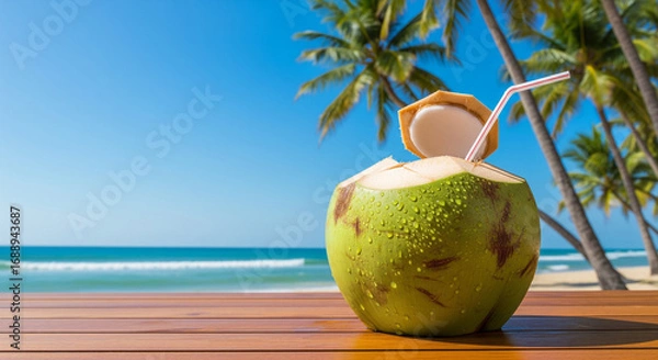Obraz fresh coconut on the beach