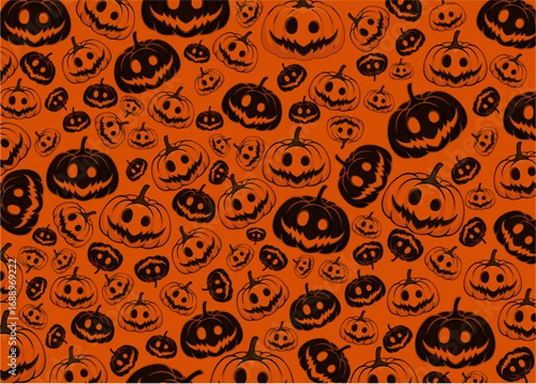 Fototapeta background design with scary halloween pumpkin illustration pattern theme