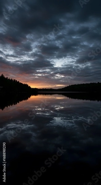 Obraz Mystic Night Lake Reflection