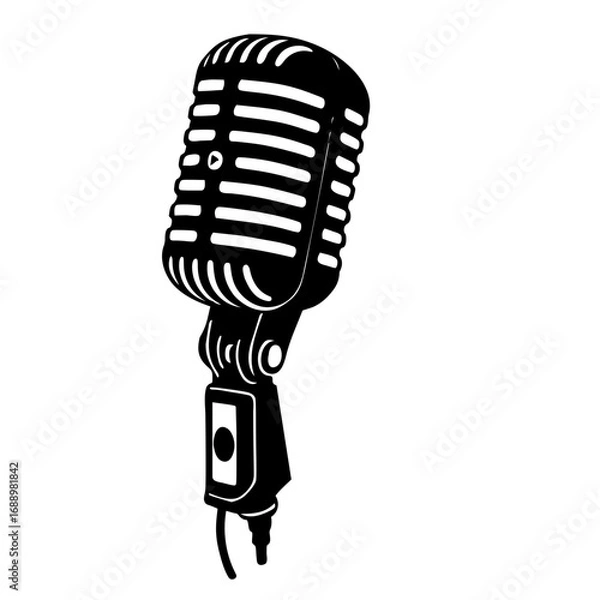 Obraz retro microphone isolated on white