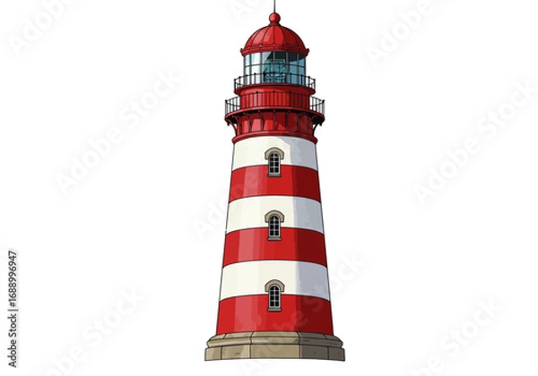 Fototapeta red and white lighthouse