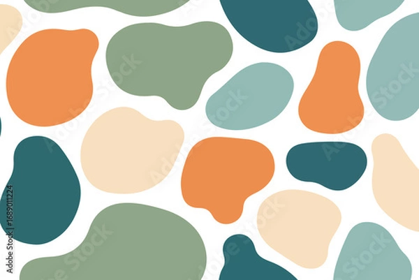 Fototapeta Seamless Abstract Organic Shapes Pattern