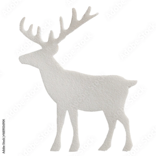 Fototapeta Reindeer-shaped paper or cardboard cutout isolated on a transparent background