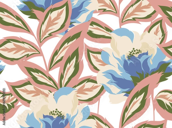 Fototapeta Seamless abstract pattern. Flowers pattern design.