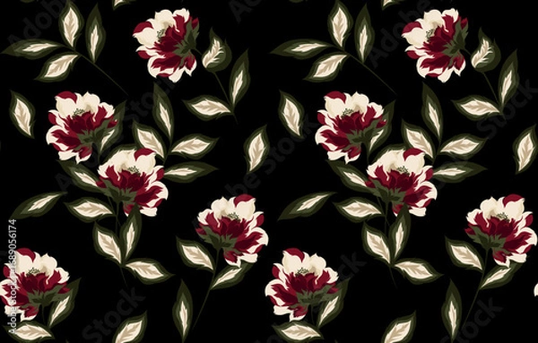 Fototapeta Seamless abstract pattern. Flowers pattern design.