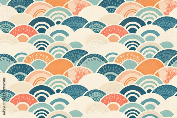 Obraz 和柄の背景・壁紙（和風・レトロ・年賀状）	