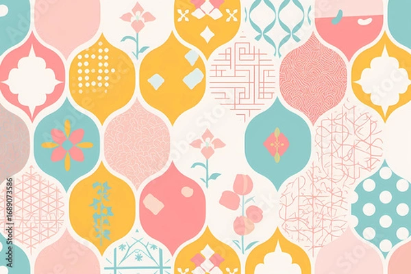 Fototapeta 和柄の背景・壁紙（和風・レトロ・年賀状）	