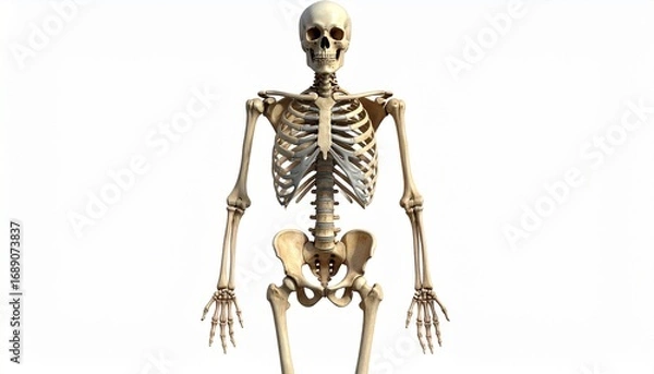 Fototapeta human skeleton isolated on white