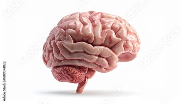 Fototapeta human brain on white background
