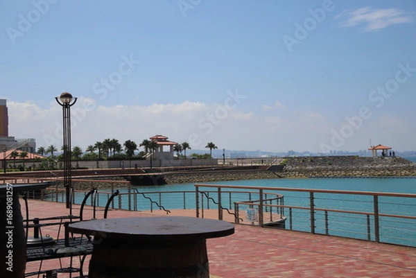 Obraz 海辺のテラス席