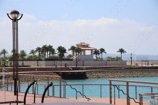 Obraz 海辺のテラス席