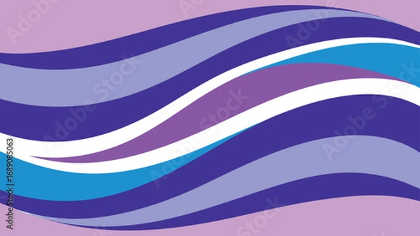 Fototapeta Wavy Stripes in Purple and Blue Tones on Light Purple Background pattern abstract