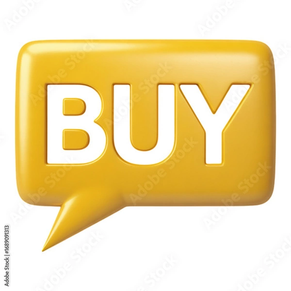 Fototapeta 3D Speech Bubble with the Word Buy for E-commerce and Online Shopping Call to Action Communication